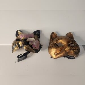 Black and Gold Cat Decor Masks